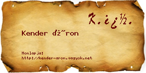 Kender Áron névjegykártya